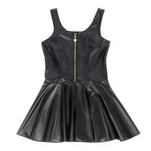 Subblime - 957674 Vestido de Couro com Zíper de Coração Preto L/XL