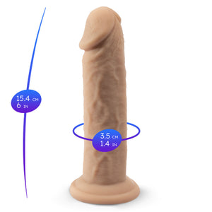 Silexd - Modelo de Pênis Realístico 2 Silicone Termorativo Premium 15,4 cm