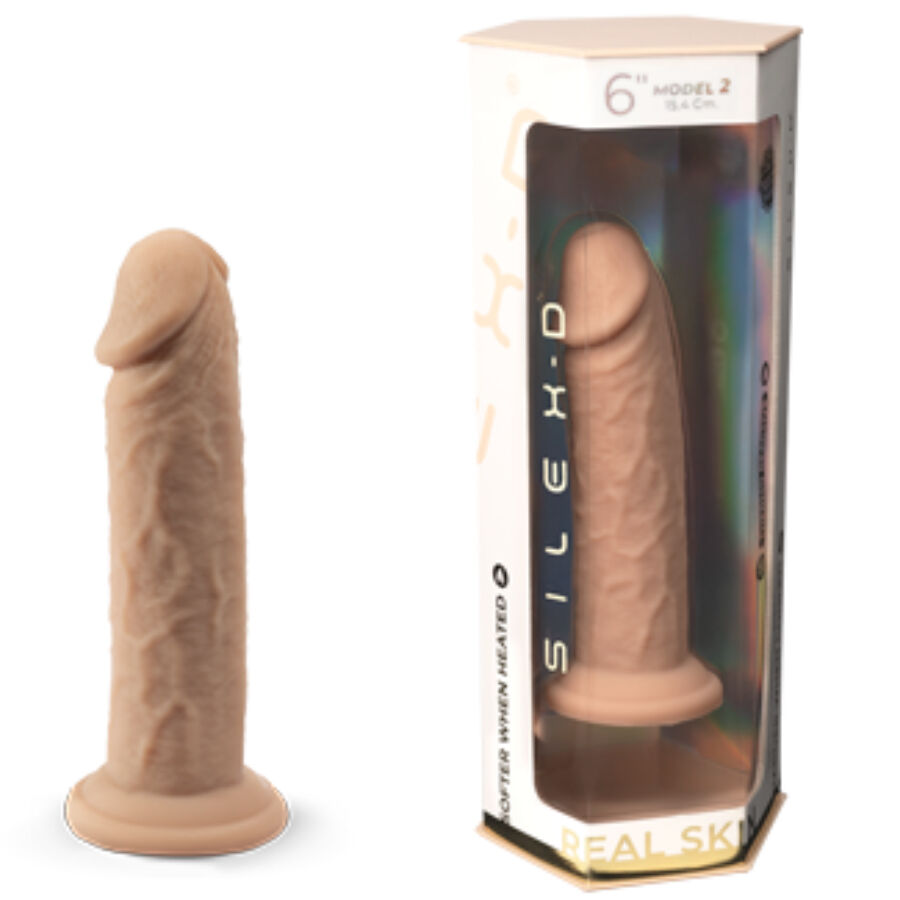 Silexd - Modelo de Pênis Realístico 2 Silicone Termorativo Premium 15,4 cm