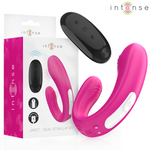 Intense - Janet Dual Estimulador em U e Vibrador com Controle Remoto Rosa