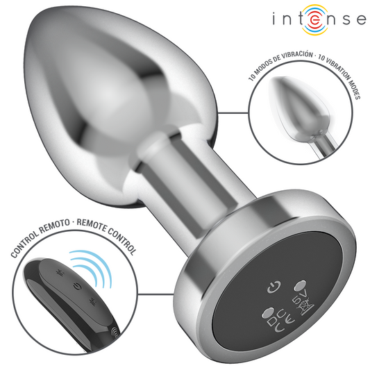 Intense -Plug Anal 10 Vibrações Metal Com Controle Remoto M