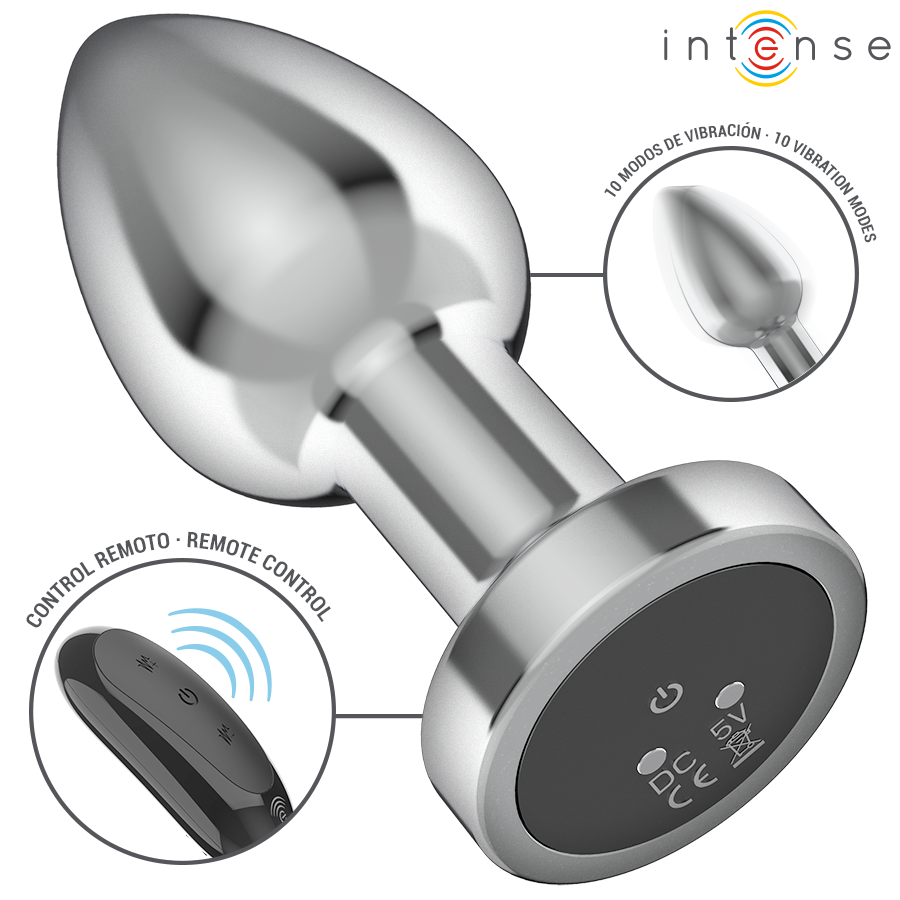 Intense -Plug Anal 10 Vibrações Metal Com Controle Remoto M