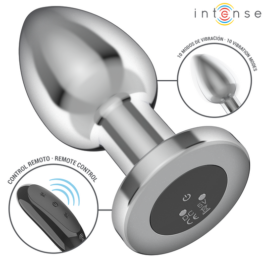 Intense -Plug Anal 10 Vibrações Metal Com Controle Remoto L