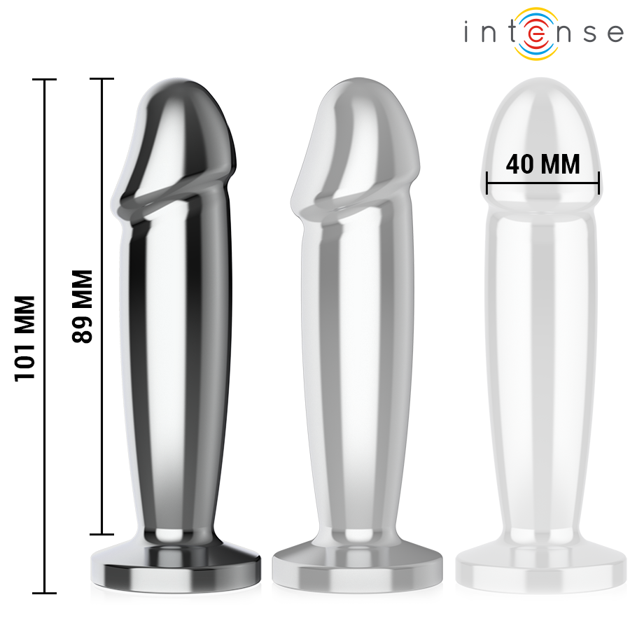 Intense -Plug Anal 10 Vibraciones Dildo de Metal Con Control Remoto M