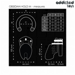 Addicted Toys Locked - Gaiola de Pénis de Obsidiana Tamanho M