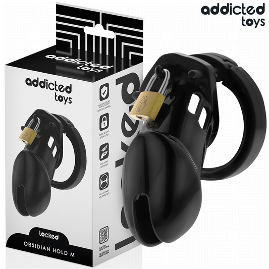 Addicted Toys Locked - Gaiola de Pénis de Obsidiana Tamanho M