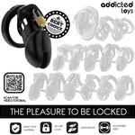 Addicted Toys Locked - Gaiola de Pénis de Obsidiana Tamanho M
