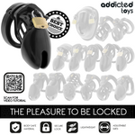 Addicted Toys Locked - Gaiola de Pénis de Obsidiana Tamanho S