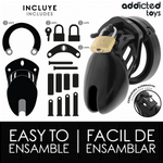 Addicted Toys Locked - Gaiola de Pénis de Obsidiana Tamanho S