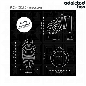 Addicted Toys Locked - Gaiola de Pênis de Metal com Célula de Ferro 4 cm Tamanho S