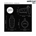 Addicted Toys Locked - Gaiola de Pênis com Trava de Prata Tamanho M