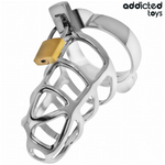 Addicted Toys Locked - Gaiola de Pênis com Trava de Prata Tamanho M