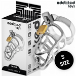 Addicted Toys Locked - Gaiola de Pénis de Metal Com Trava de Prata Tamanho S