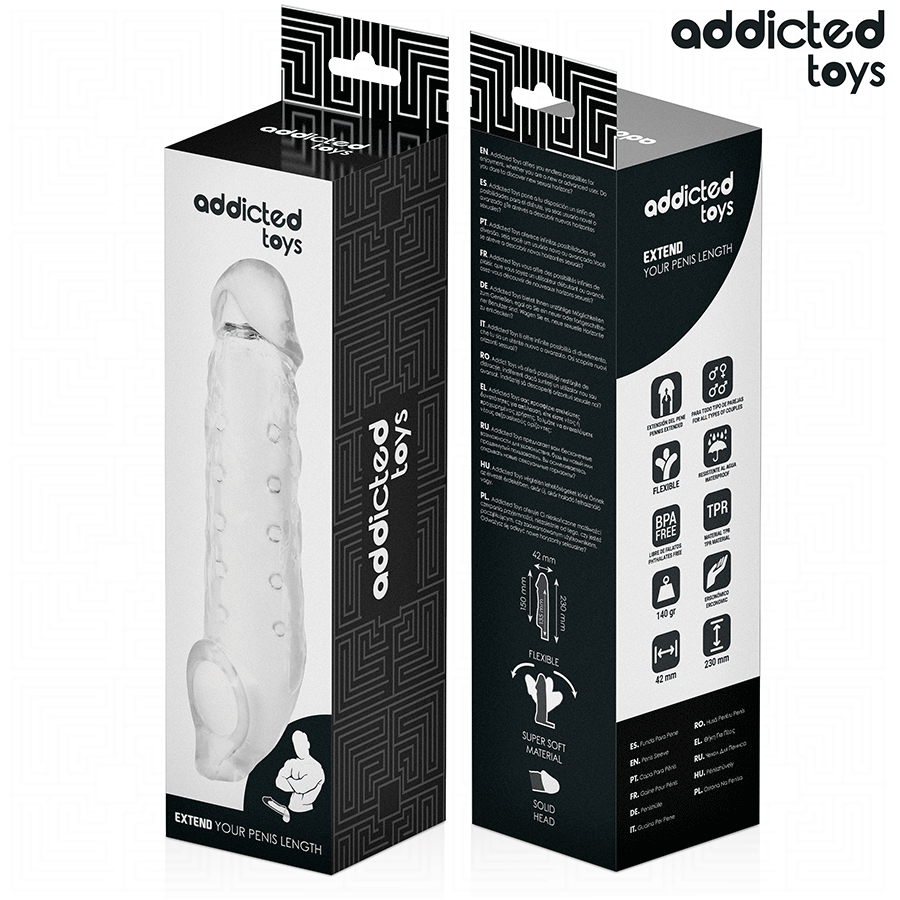 Addicted Toys - Vaina de Pene Transparente Talla M 27 cm