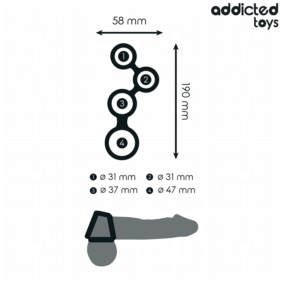Addicted Toys - Anillo Para Pene Con Separadores Para Testículos