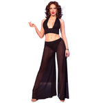 Chilirose - Cr 4857 Conjunto de Blusa y Pantalón Negro Talla Gg