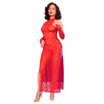 Chilirose - Cr 4853 Vestido de Renda Vermelho Com Luvas G/Gg