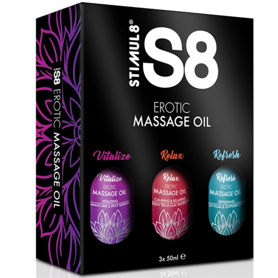 Stimul8 - Aceite de Masaje S8 Caja 3 X 50 ml