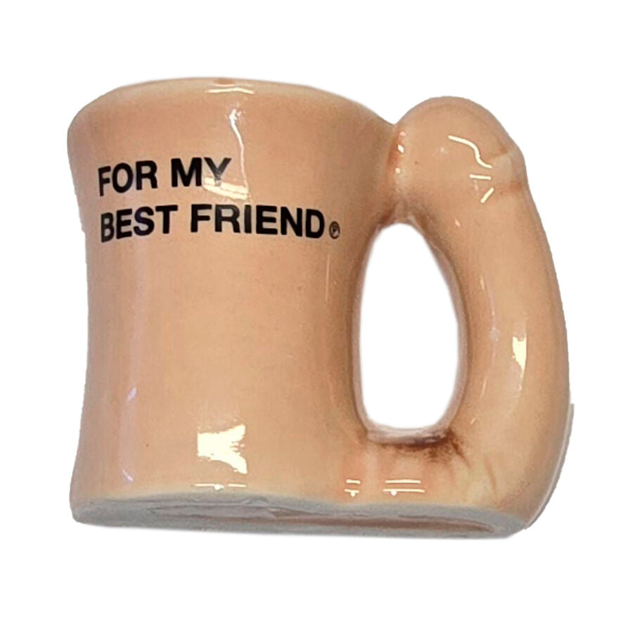 Diablo Picante – Taza magnética de cerámica con asa de pene "Para mi mejor amigo"