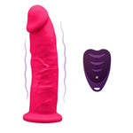 Silexd - Modelo de Pénis Realista 2 Rosa + Controle Remoto Lrs 17 cm