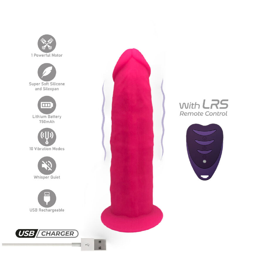 Silexd - Modelo de Pene Realista 2 Rosa + Control Remoto Lrs 17 cm