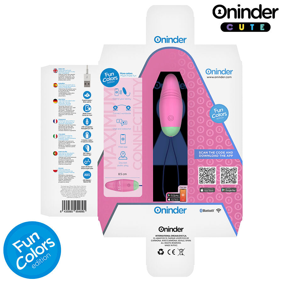 Oninder Cute - Huevo Vibratorio Giratorio Love Pleasure 360 Silicona - Aplicación Mundial Gratuita