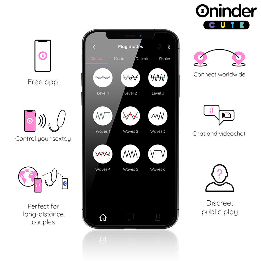 Oninder Cute - Huevo Vibratorio Giratorio Love Pleasure 360 Silicona - Aplicación Mundial Gratuita