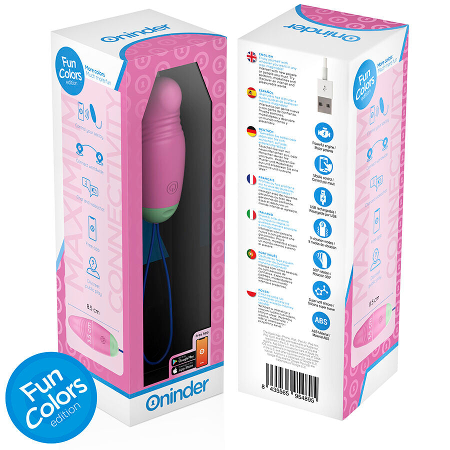 Oninder Cute - Huevo Vibratorio Giratorio Love Pleasure 360 Silicona - Aplicación Mundial Gratuita