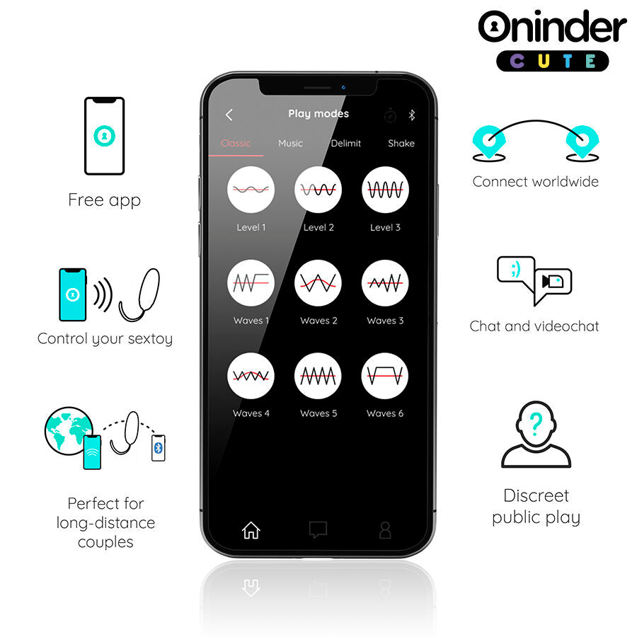Oninder Cute - Huevo de silicona vibrogiratorio Love Pleasure - Aplicación mundial gratuita