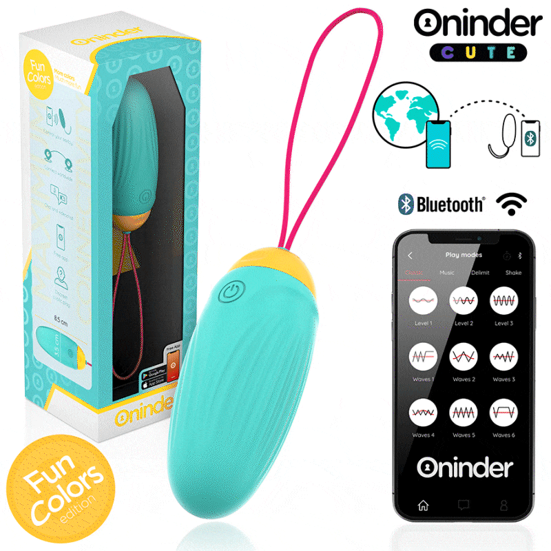 Oninder Cute - Huevo de silicona vibrogiratorio Love Pleasure - Aplicación mundial gratuita