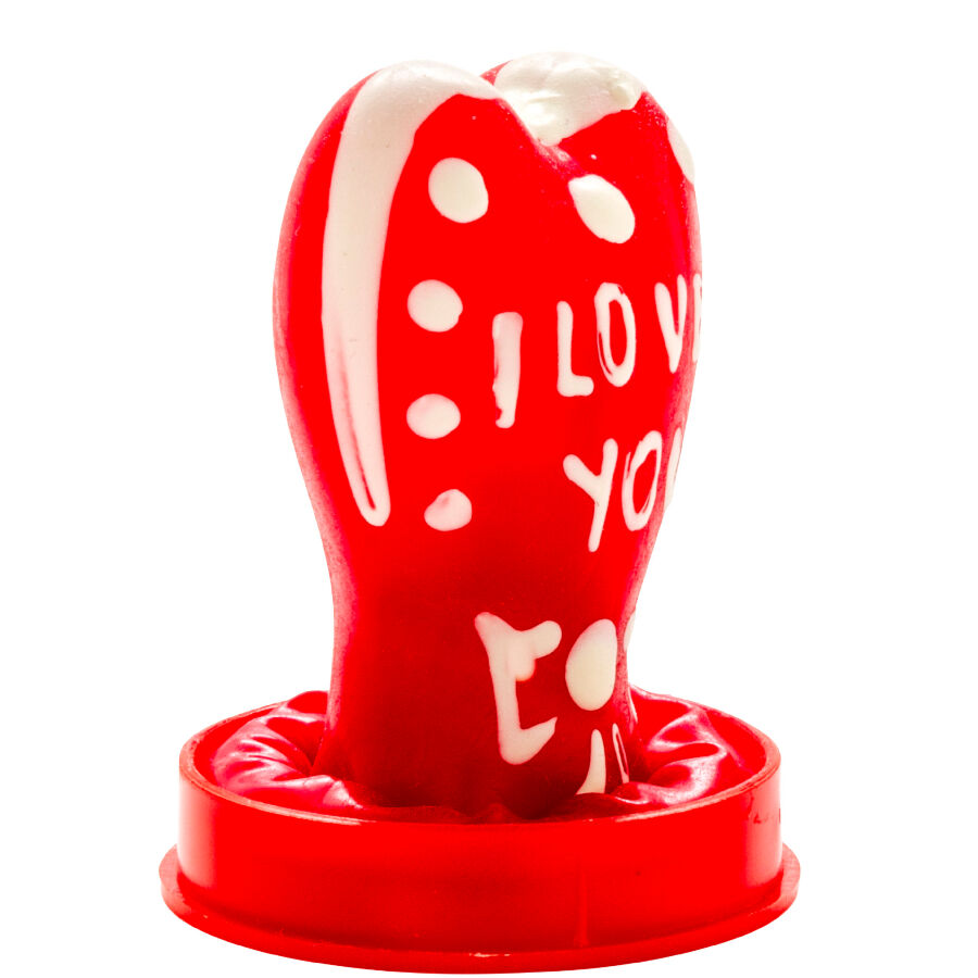 Condomerie - Preservativos Novidades Pintados à  Mão Coração - Eu Te Amo Modelo 1