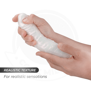 Cock Miller - Dildo com Ventosa, Luzes e Vibração com Controle Remoto Branco 20,5 cm