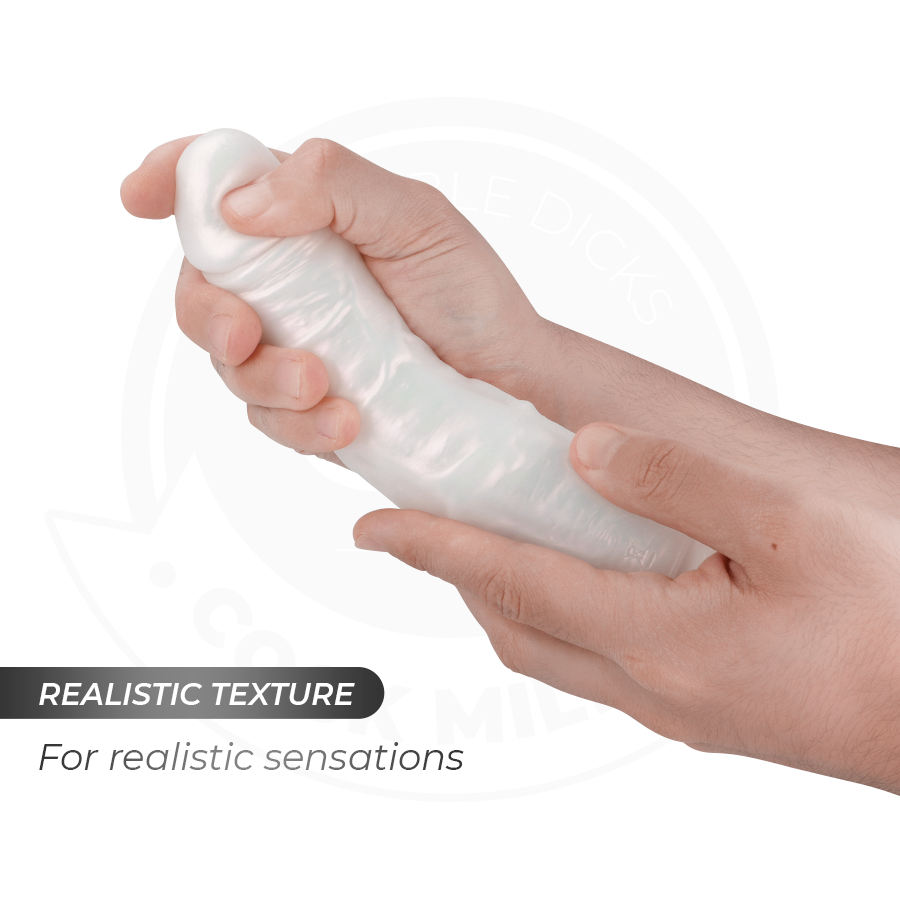 Cock Miller - Dildo com Ventosa, Luzes e Vibração com Controle Remoto Branco 20,5 cm