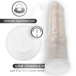 Cock Miller - Dildo com Ventosa, Luzes e Vibração com Controle Remoto Branco 20,5 cm