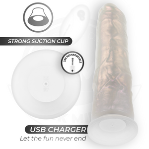 Cock Miller - Dildo com Ventosa, Luzes e Vibração com Controle Remoto Branco 20,5 cm