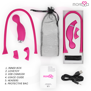MORESSA - KIRK DUO SUCÇÃO + MASSAGEADOR MULTI-PERFORMANCE PREMIUM SILICONE RECARREGÁVEL