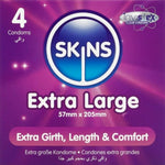 Skins - Preservativos Extra Grandes Premium Paquete de 4