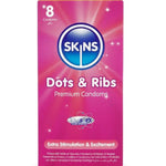 Skins - Dots & Ribs Premium Preservativos Paquete 8