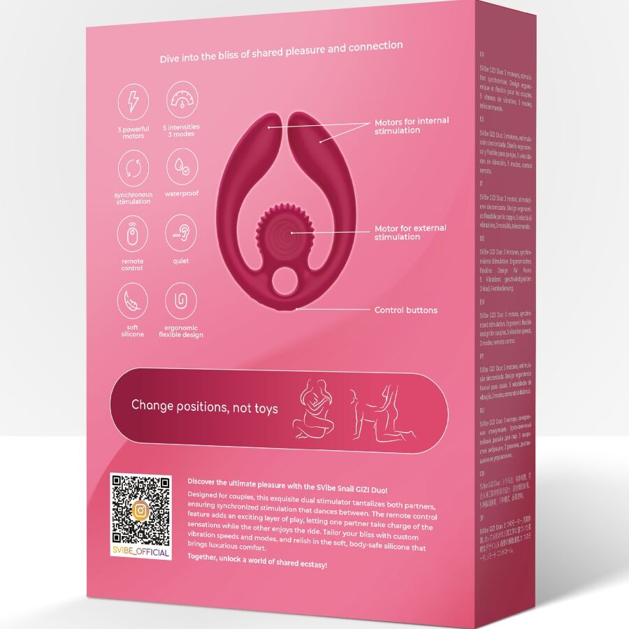 Snail Vibe - Gizi Dúo Estimulador de Parejas con Control Remoto Burgundy