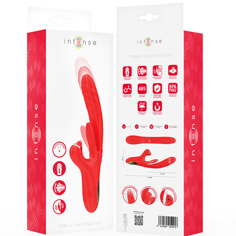 Intense - Rosalia Vibrador Multifuncional 3 En 1 Rojo