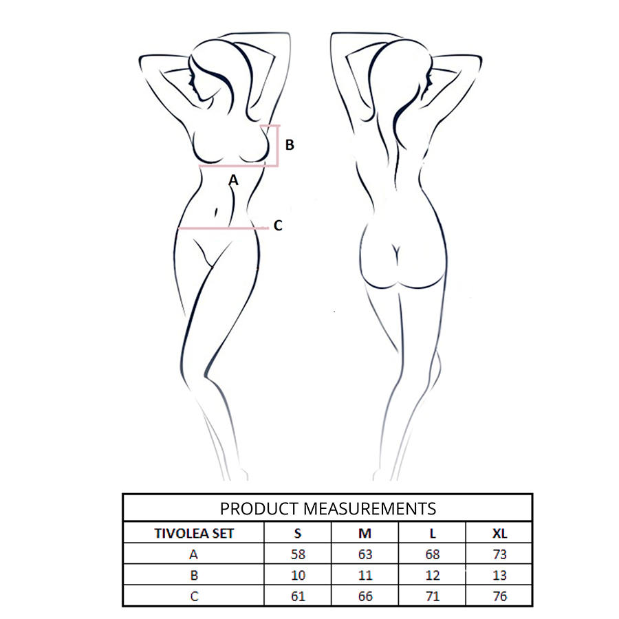Passion - Conjunto de Sujetador + Tanga Tivolea Negro L/XL