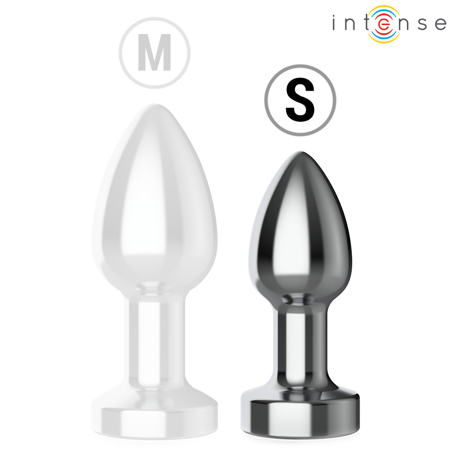 Intense -Plug Anal de Metal Vibrante con Luces Led y Control Remoto - Talla S
