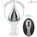 Intense -Plug Anal de Metal Vibrante con Luces Led y Control Remoto - Talla S
