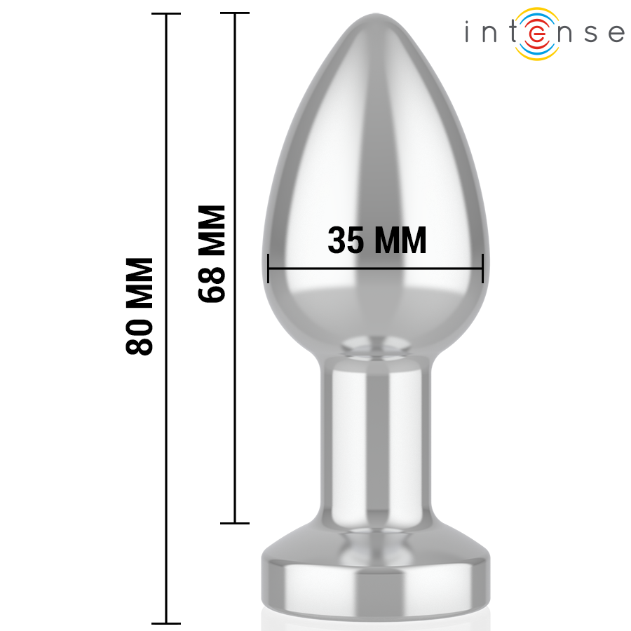 Intense -Plug Anal de Metal Vibrante con Luces Led y Control Remoto - Talla S