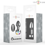 Intense -Plug Anal de Metal Vibrante con Luces Led y Control Remoto - Talla S