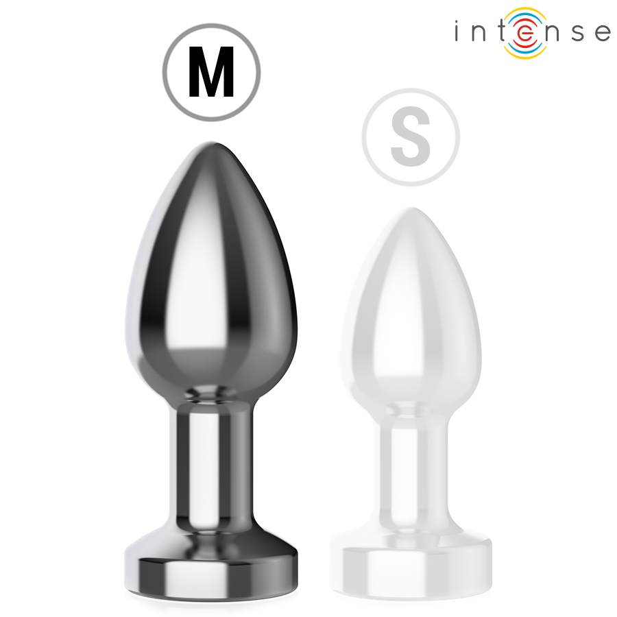 Intense -Plug Anal de Metal Vibrante Con Luces Led y Control Remoto - Tamaño M