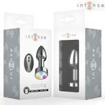 Intense -Plug Anal de Metal Vibrante Con Luces Led y Control Remoto - Tamaño M