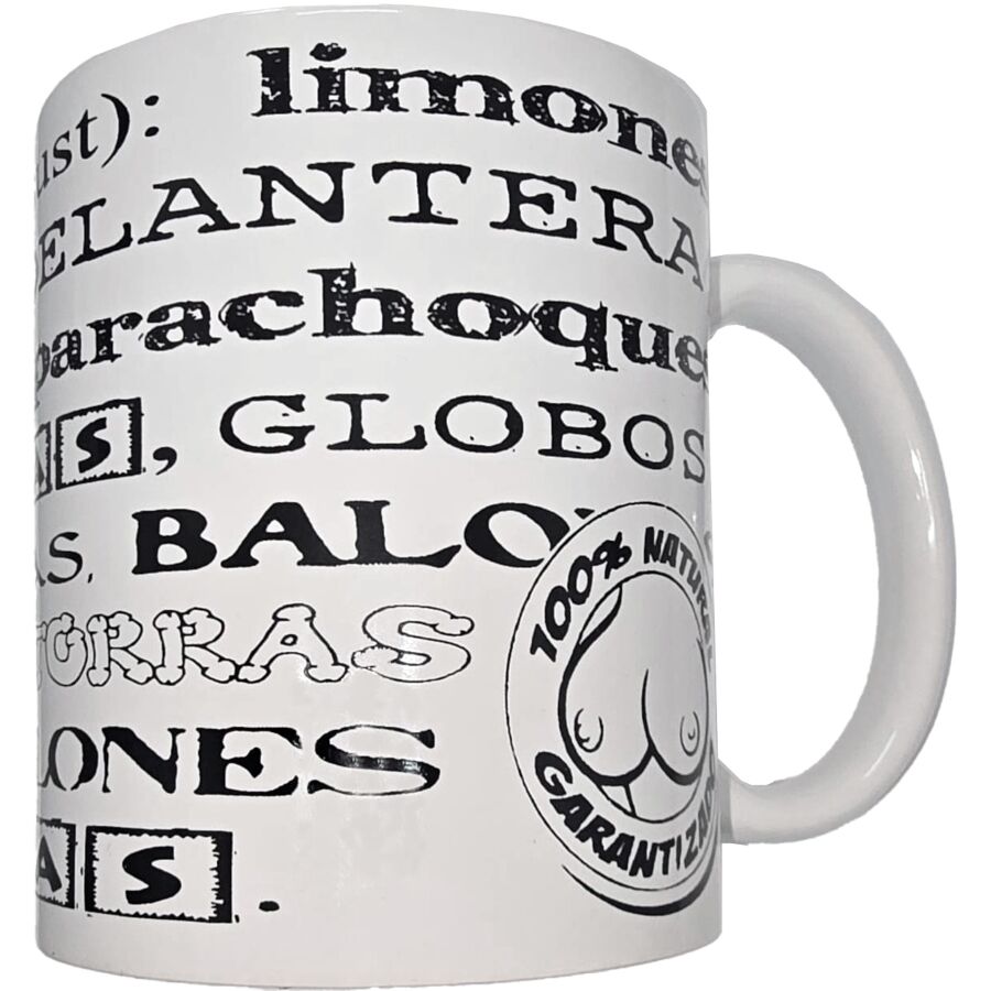 Diablo Picante - Caneca Branca Com Sinônimos de Peitos 370 ml