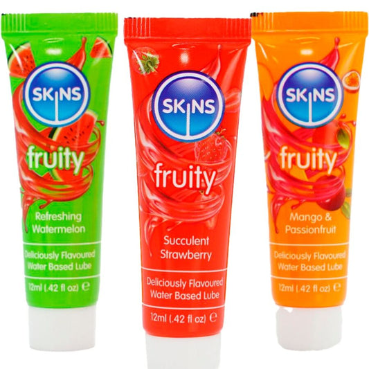 Skins - Kit de Lubrificantes Frutados: Melancia, Morango e Manga - 3 X 12 ml