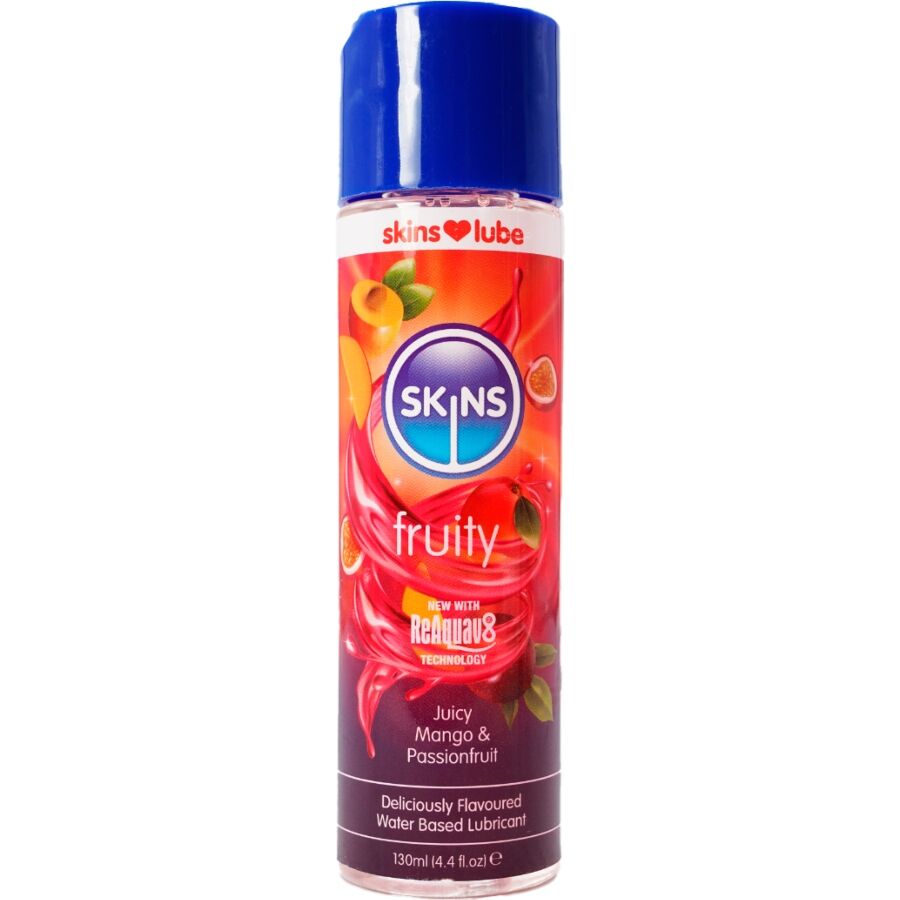 Skins - Lubricante a Base de Agua Con Sabor Frutal de Mango y Maracuyá 130 ml